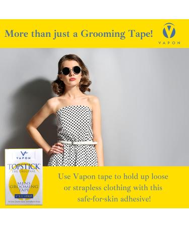 Vapon Topstick - Original Men's Grooming Tape | Clear Double-Sided Tape for Toupees & Wigs | 150 Count (3 Boxes) | Strong Adhesive Strips & Bonus Key Chain - International Shipping Available - Buy Online on GoSupps.com