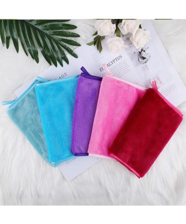 5-Pack Microfiber Makeup Removal Towels - Hypoallergenic Washable & Reusable Cleansing Cloths | Eco-Friendly Solution - Buy Online on GoSupps.com