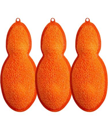 Bottle Cleaning Beans - Reusable Bottle Scrubber Bottle Washing Cleaner Beans-Shaped Bottle Cleaning Sponge Reuseable Bottle Scrubber Sponge for Internal Washing of Mouth Ngumms Orange1 - Buy Online on GoSupps.com