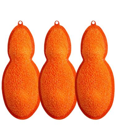 Bottle Cleaning Beans Bottles Scrubbing Brush Cleaner 3 Reusable Bottle Washing Sponge Bottles Sponge Scrubber with 2 Aluminum Ceramic Balls for Inside Cleaning of Small Mouth Bottle Orange1