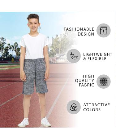 Essential Elements Boys Youth Athletic Shorts 5 Pack - Active Sports Gym Basketball Shorts with Pockets (Size 8) - Buy Online on GoSupps.com