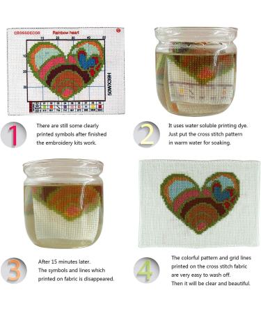 Christmas Cross Stitch Stamped Kit - Santa Claus & Deer Design | 11CT 9x11 Pre-Printed Embroidery Starter Kit for Adults & Kids - Buy Online on GoSupps.com