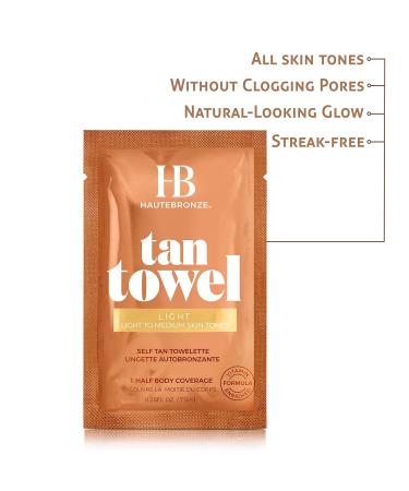 Tan Towels for Fair to Medium Skin Tones - Self Tanning Wipes 10 Pack - Streak-Free Application - Buy Online on GoSupps.com