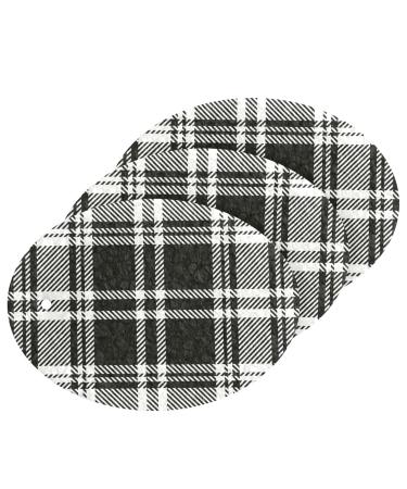 3-Pack Cleaning Kitchen Sponges Oval Retro Black and White Plaid Kitchen Cellulose Dishwashing Wood Pulp Cotton