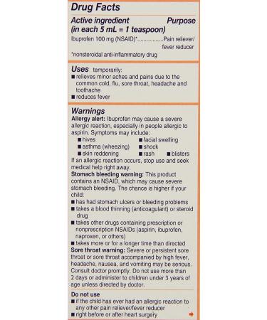 Children's Motrin Oral Suspension 100mg Ibuprofen - Berry Flavored - 4 fl. oz - Buy Online on GoSupps.com