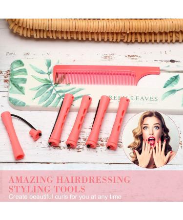 48 Pieces Short Cold Wave Rods - Plastic Permanent Wave Curlers with Steel Skewered Rat Tail Comb - Pink (0.51 Inches) | International Shipping - Buy Online on GoSupps.com