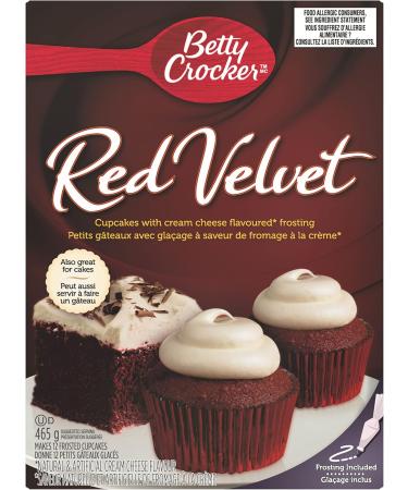 Betty Crocker Cupcake Mix Red Velvet with Cream Cheese Frosting 465 Gram 12 Count - Buy Online on GoSupps.com