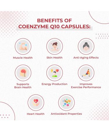 Coenzyme Q10 Ubiquinone 200mg | Energy Muscle Skin & Heart Health | 120 Vegetarian Capsules | Antioxidant & Allergen-Free - Buy Online on GoSupps.com