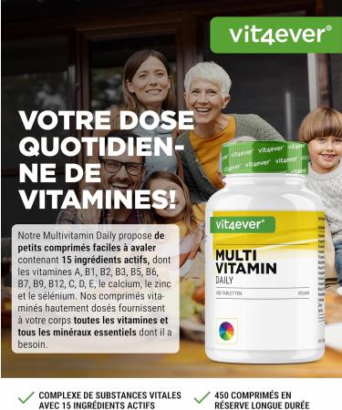 Multivitamin Daily - 450 tablets with bioactive forms - 15 months reserve - Precious minerals & all vitamins A-Z - Vegan - Buy Online on GoSupps.com