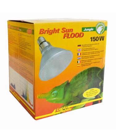 Lucky Repile Bright Sun Flood Jungle - 150 W Metal Dampfall for E27 versions - Terrarium lamp with daylight spectrum - heat lamp with UVA & UVB radiation - UV lamp for tropical reptiles 150 watt flood required) single