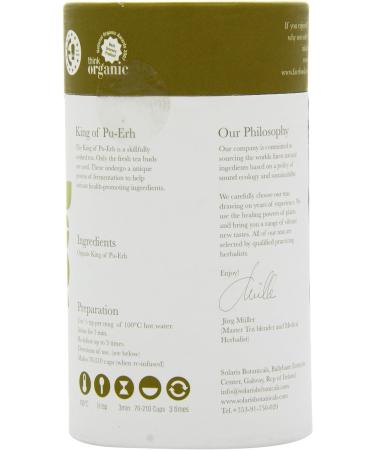 Organic Solaris Tea King of Pu Erh 100g Loose Whole Leaf Black Tea - Pack of 1 - Buy Online on GoSupps.com