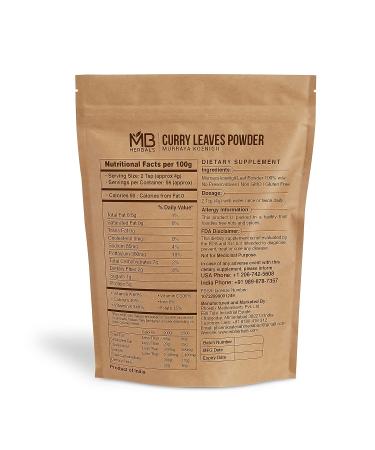 MB Herbals Curry Leaf Powder 227g | Promotes Hair Growth & Volume | Natural Thicker Hair Solution - Buy Online on GoSupps.com