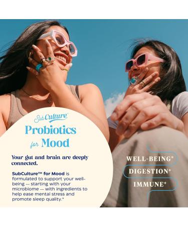 Enzymedica SubCulture Probiotics for Mood Stress & Sleep 50 Billion CFU Promotes Relaxation Immune + Digestive Health & Regularity 30 Count - Buy Online on GoSupps.com