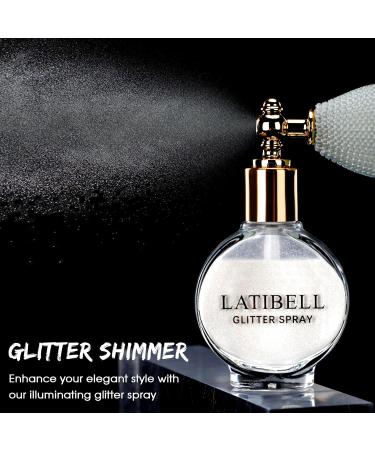 LATIBELL Pearl White Body Glitter Spray | Highlighter Powder for Hair & Body | 0.35 oz - Shop Internationally - Buy Online on GoSupps.com