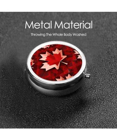 Canadian Maple Leaf Tours Portable Metal Pill Box | Round Mini 3-Compartment | Travel Must-Have for Small Pills | Hinged Design - Black - Buy Online on GoSupps.com
