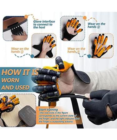 Finger Rehabilitation Stroke Both Hand Training Rehabilitation Robot Gloves Stroke Hemiplegia Hand Splint Finger Orthosis for Relieve Wrist & Thumb Pain Orange L Size Orange L size - Buy Online on GoSupps.com