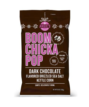 Angie's BOOMCHICKAPOP Dark Chocolaty Drizzled Sea Salt Kettle Corn Popcorn 5.5 Ounce Bag (Pack of 12 Bags)