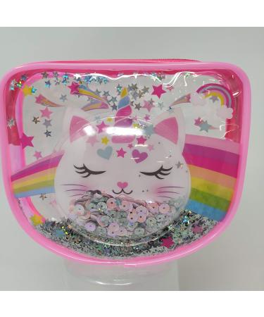 Hot Focus Pretty Lips Beauty Kit Caticorn. 1 Clear Confetti Cosmetic Bag 1 Eyeshadow Palette 1 Lip Balm 1 Lip Gloss. Complete Makeup Kit for Kids/Girls/Teens. Perfect for Any Occasion.