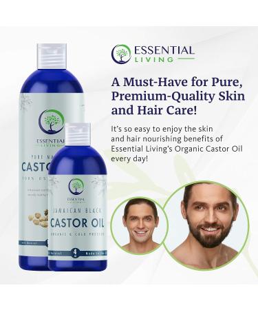 Organic Castor Oil 16 oz - Skin Care, Eyelash, Beard & Hair Growth - Vitamin E & Omega Fatty Acids - Unrefined, Cold Pressed - Made in USA - Buy Online on GoSupps.com