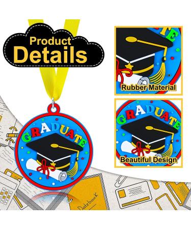 Tigeen Kids Kindergarten Graduation Medal - 2 Inch Rubber Award with Neck Ribbon - Buy Online on GoSupps.com