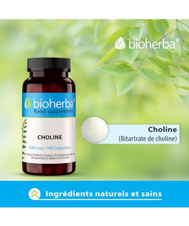 Choline 350 mg 100 G lules | Compl ment alimentaire avec choline par BIOHERBA - Buy Online on GoSupps.com