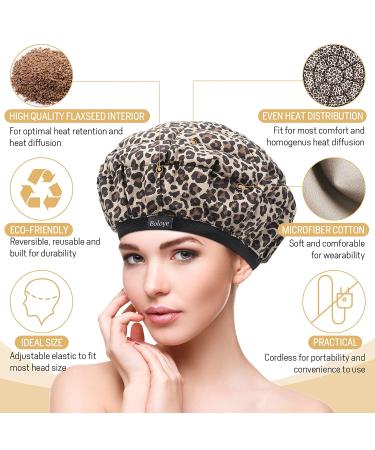 Flaxseed Deep Conditioning Heat Cap - Boloye Cordless Microwave Hot Cap for Natural Curly Hair Care (Leopard, 10 PCS) - Buy Online on GoSupps.com