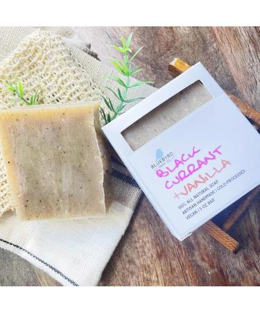 BLUEBYRD 100% Natural Black Currant & Vanilla Soap Bar - Vegan Paraben-Free Moisturizer for Sensitive Skin | Organic Oils & Natural Fragrance - Buy Online on GoSupps.com