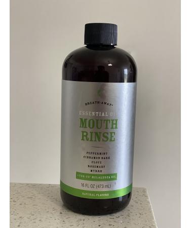 Melaleuca Breath-Away Mouth Rinse - Peppermint  Cinnamon  Clove  Rosemary and T36-C5 Oil - 16oz