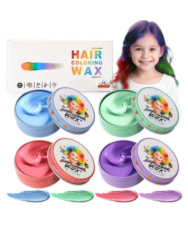 HUMSUBY 4 Pcs Temporary Hair Dye for Kids Blue Green Red Purple Instant Hair Color for Women and Men for Hairstyle Pomade Girls Styling Hair Color Cream Hair Wax for Party Cosplay 4 Pcs Blue Green Red Purple