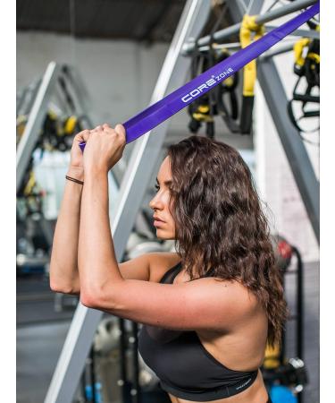 COREZONE Resistance Band for Home Gym Exercise - Multicoloured Bands for Butt Leg Glute Yoga Pilates CrossFit - Purple, Ideal for Men & Women - Buy Online on GoSupps.com