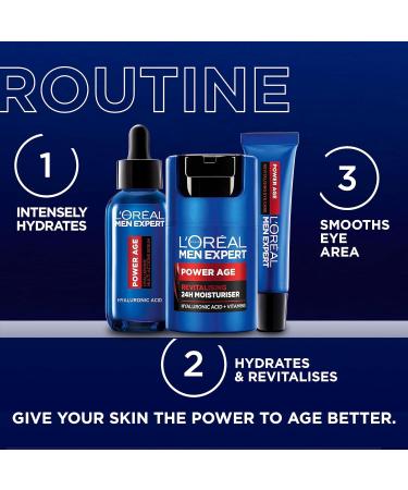 L'Or al Men Expert Hyaluronic Acid Eye Cream 15ml - Anti-Ageing Solution for Dry & Dull Skin - Buy Online on GoSupps.com