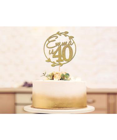 Personalised Cake Topper 40th Birthday Cake Decorations Any Name Circle Botanical Wreath For Mum Dad Any Age 25th 30th 50th - CT12 - Buy Online on GoSupps.com