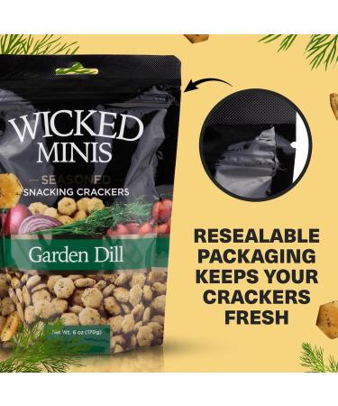 Wicked Minis Garden Dill Soup & Oyster Crackers - 6oz Salted Mini Puffed Snacks for Chili & Salads | Savory Croutons & Snacking Mix - Buy Online on GoSupps.com