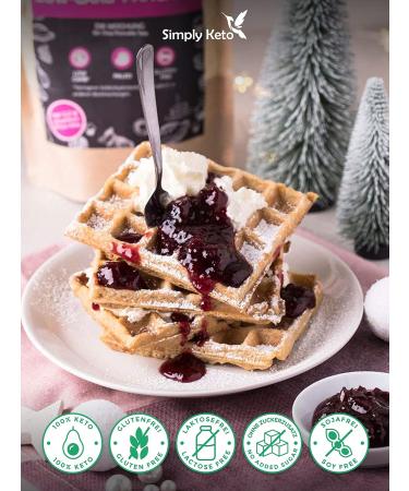 Simply Keto Lower Carb Pancake Mix - Gluten-Free Low-Calorie 2% Net Carbs - Perfect for Pancakes Waffles & Kaiserschmarrn - 285g (International Shipping Available) - Buy Online on GoSupps.com