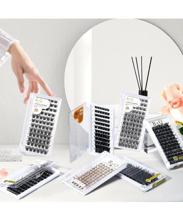 Shop B & Q Eyelashes - Single D Curl 14mm 72 Pieces - DIY Individual Reusable Wispy Eyelash Extensions for Beginners - Perfect for At-Home Use - Buy Online on GoSupps.com