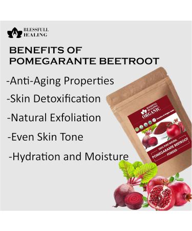 Blessfull Healing Organic 100% Pure Natural Pomegarante Beetroot Powder | 100 Gram / 3.52 oz Pack Of 2 - Buy Online on GoSupps.com