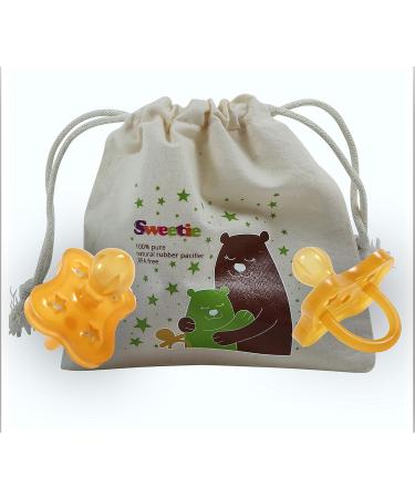 Sweetie Rubber Pacifier - Star Shape Natural Rubber Rounded Nipple | 12-18 Months - Shop Internationally! - Buy Online on GoSupps.com