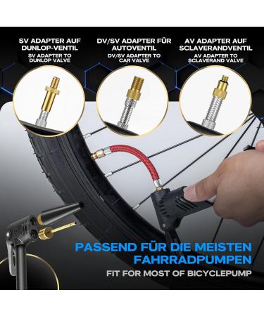 WATSABRO Bicycle & Car Valve Adapter Set Universal Compressor & Air Pump Adapters for French Valves - Buy Online on GoSupps.com