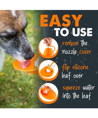 Mighty Paw 20 oz Travel Dog Water Bottle | BPA-Free Silicone Portable Drinking Dispenser for Outdoors, Camping, Walking & Hiking - Leak-Proof Waterbottle with Built-in Bowl - Orange - Buy Online on GoSupps.com