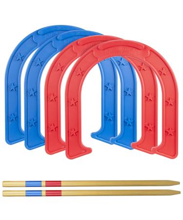 GoSports Giant Horseshoes Set - Made from Durable Plastic with Wooden Stakes - Buy Online on GoSupps.com