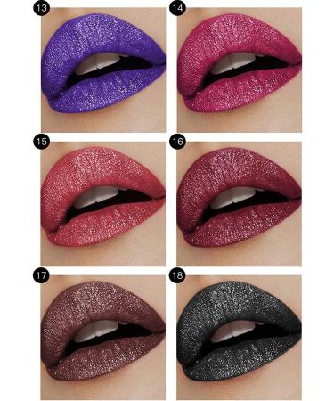 18 Colors Diamond Long Lasting Shiny Lipstick Metallic Liquid Lipstick Easy to Apply and Clean Long Lasting and Waterproof Non-Stick Diamond Shiny Lip Glaze - Buy Online on GoSupps.com
