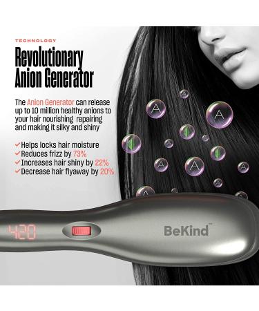 30-IN-1 BeKind Anion Hair Straightener Brush - Fast Heat, Multi-Temp, Anti-Scald - Perfect Gift for Women - Buy Online on GoSupps.com