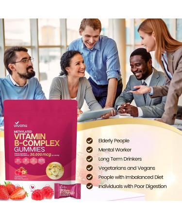 24-in-1 Vitamin B Complex Gummies, with Methylfolate, Methylated Vitamin B12 (6000 mcg), B6 B1, B2, B3, B5,A, C, D, E, Support Energy, Natural Ingredient, Sugar Free, Non GMO 1 Bag / 60 Gummies - Buy Online on GoSupps.com