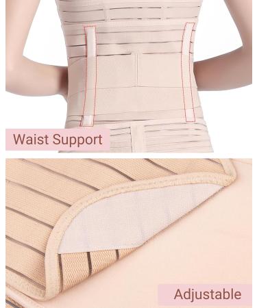 OKPOW 3 in 1 Postpartum Belly Wrap - Postpartum Belt for Women - Waist & Pelvis Support Corset - Postnatal Recovery Shapewear - Beige, One Size - Buy Online on GoSupps.com