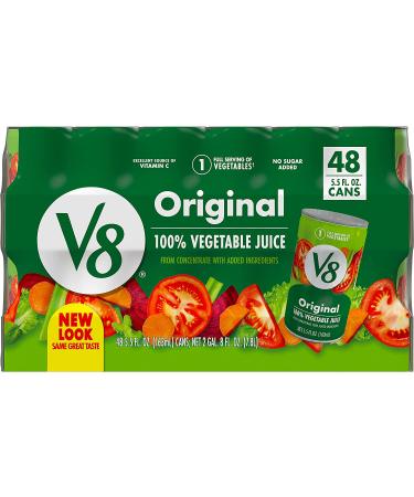 V8 Original 100% Vegetable Juice 5.5 FL OZ Can - Pack of 48 - Buy Online on GoSupps.com