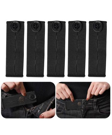 Lanjue 5PCS Adjustable Waist Extender Elastic Button Extender Pants Waist Extension for Trousers Jeans Pregnant Trousers