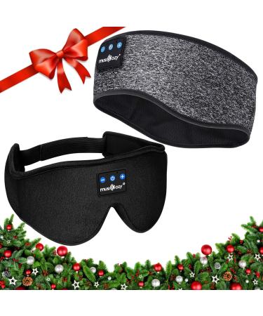 MUSICOZY Sleep Headphones Bluetooth Headband Sleeping Headphones Sleep Mask Wireless Music Sleeping Headphones for Side Sleepers Men Women Travel Cool Tech Gadgets Unique Gifts Boys Girls Pack of 2