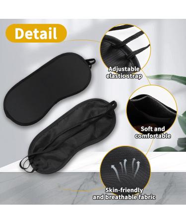100 Pcs Eye Mask - Soft Blindfold Eye Covers for Sleep Party Games and Travel | Elastic Strap & Drawstring Bags | Bulk Black Sleep Masks for Men & Women - Buy Online on GoSupps.com