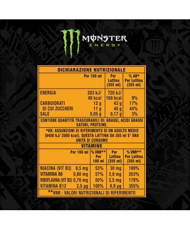 Monster Energy Mango Loco with tropical juices with carbonic acid Energy Drink palette 24 x 500 ml and free sticker - Buy Online on GoSupps.com