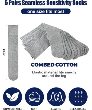 Shihanee 5 Pairs Seamless Sensitivity Socks - Over The Calf Sensory Friendly Medical Boot Sock for Adults | Comfortable Orthopedic Boot Liner - Buy Online on GoSupps.com